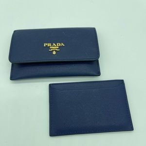 Prada Saffiano Leather Compact Wallet.